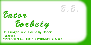 bator borbely business card